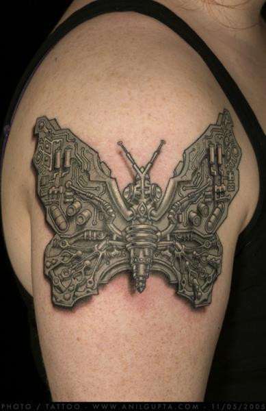 Tatuaggio Spalla Fantasy Farfalle di Anil Gupta