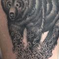 Calf Bear tattoo by Sarah Carter