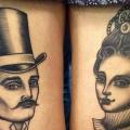 Women Thigh Men tattoo by Sarah Carter