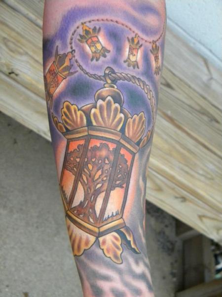 Arm Lamp Tree Tattoo by Bearcat Tattoo