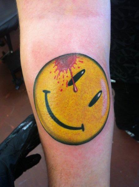 Arm Smile Blood Tattoo by Bearcat Tattoo