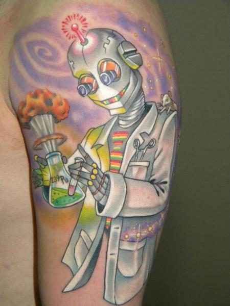 Schulter Fantasie Roboter Tattoo von Bearcat Tattoo