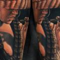 Arm Portrait Gun Hat tattoo by Rich Pineda Tattoo