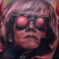 Portrait Realistic Andy Warhol tattoo by Rich Pineda Tattoo