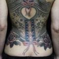 Realistic Back Lace tattoo by Camila Rocha