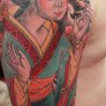 Shoulder Japanese Geisha tattoo by Camila Rocha