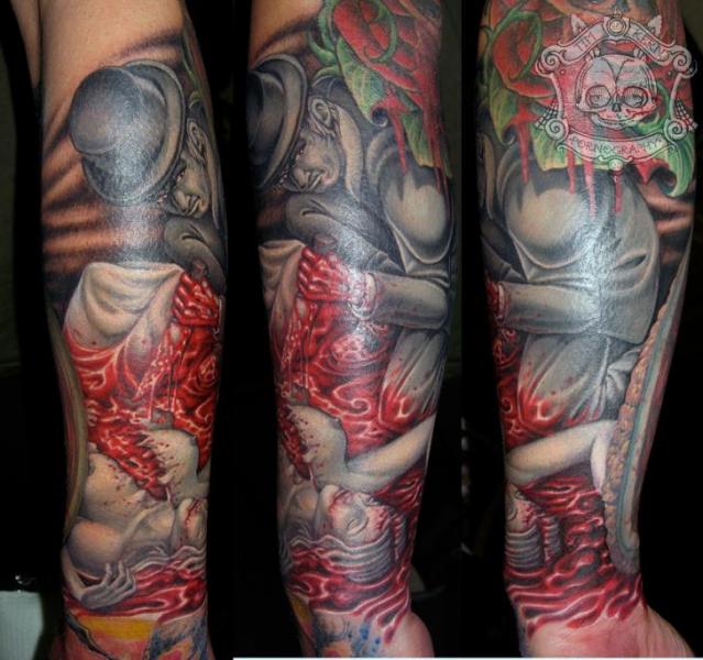 Arm Fantasy Blood Tattoo by Tim Kerr