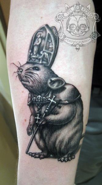 Arm Fantasy Mouse Tattoo by Tim Kerr