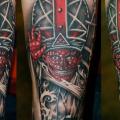 Arm Fantasy Pope tattoo by Tim Kerr