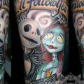Arm Fantasy Tim Burton tattoo by Tim Kerr