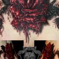 Blumen Rücken Po Rose Blut tattoo von Tim Kerr
