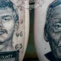 tatuaggio Ritratti Realistici Polpaccio di Tim Kerr