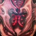 Biomechanical Head tattoo by Tim Kerr