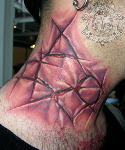 Neck Scar Tattoo by Tim Kerr