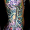 Fantasy Side Clepsydra tattoo by Tim Kerr