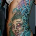 Seite Japanische Drachen Wellen tattoo von Tim Kerr