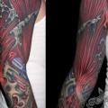 Biomechanical Sleeve tattoo by Tim Kerr