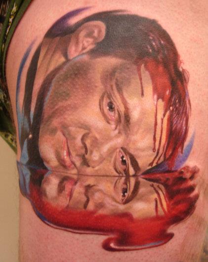 Portrait Men Blood Tattoo by Heather Maranda