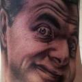 tatuaje Realista Mr Bean Tobillo por Border Line Tattoos