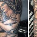 Arm Realistic Angel tattoo by Border Line Tattoos