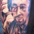 Arm Portrait Realistic John Lennon tattoo by Border Line Tattoos