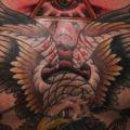 Chest Old School Eagle tattoo by Border Line Tattoos
