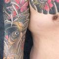 tatouage Épaule Bras Japonais Carpe Dragon par Artistic Tattoo