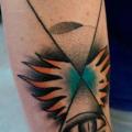 Arm Clepsydra Dotwork tattoo by Mariusz Trubisz