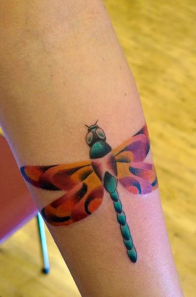Arm Dragonfly Tattoo by Mariusz Trubisz