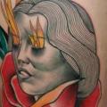 Flower Women Flame Thigh tattoo by Mariusz Trubisz