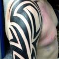 Shoulder Tribal Neck tattoo by Alans Tattoo Studio