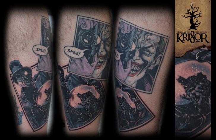 Arm Fantasie Batman Joker Tattoo von Kri8or