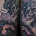 Arm Fantasy Batman Joker tattoo by Kri8or