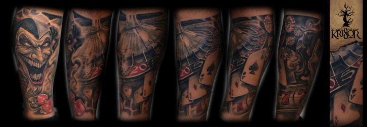 Arm Joker Karten Roulette Tattoo von Kri8or