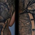 Realistic Hand Back Mask Lace tattoo by Kri8or