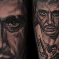 tatuaggio Ritratti Realistici Gamba Al Pacino di Kri8or