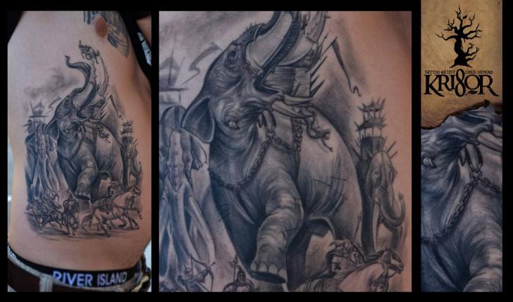 Tatuaje Lado Elefante por Kri8or