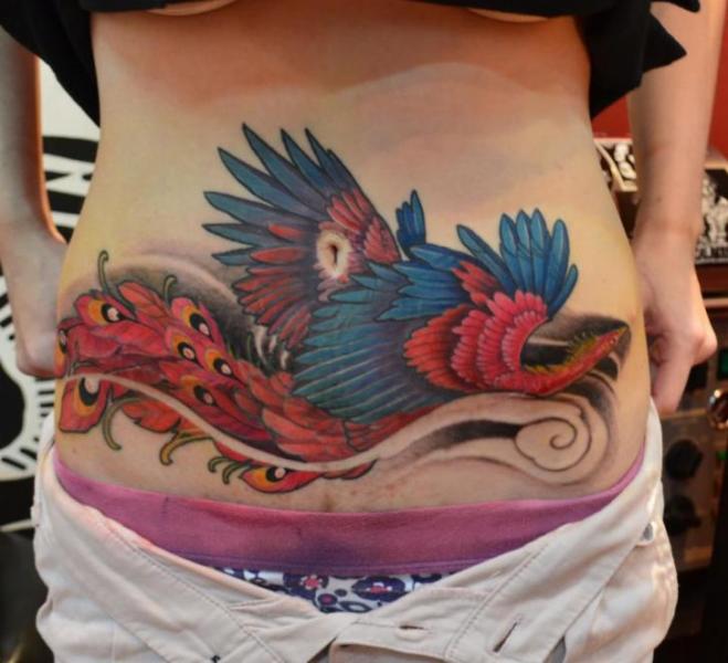 Fantasie Bauch Phoenix Tattoo von Elvin Tattoo