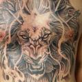 Chest Belly Lion tattoo by Elvin Tattoo