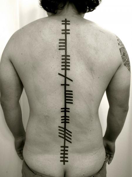 Back Line Abstract Tattoo by Apocaript