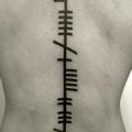 tatuaje Espalda Línea Abstracto por Apocaript