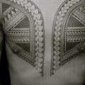Shoulder Arm Chest Tribal tattoo by Apocaript