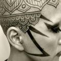 Face Head Dotwork tattoo by Apocaript