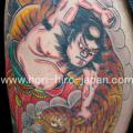 tatuaggio Gamba Giapponesi Tigre di Hori Hiro