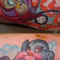 Arm Swallow Angel Devil tattoo by Dark Art Tattoo