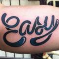 Arm Lettering tattoo by Dark Art Tattoo