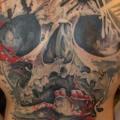 Skull Back tattoo by Dark Art Tattoo