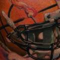 Calf Helmet tattoo by Dark Art Tattoo