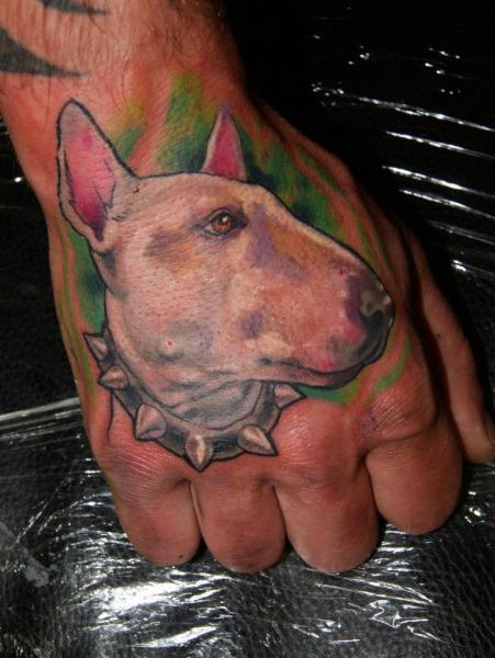 Realistic Dog Hand Tattoo by Dark Art Tattoo