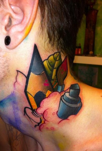 Tatuaggio Fantasy Collo Matita di Dark Art Tattoo